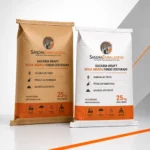 Sacos kraft multifolhados boca aberta com fundo costurado, nas versões parda e branca, para embalagem de farinha, fécula, achocolatado e outros produtos em pó.