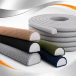 Tarugos meia-lua de EPE revestidos com tricô náutico e tarugo em rolo para enchimento de móveis, bolsas térmicas e projetos de decoração.
