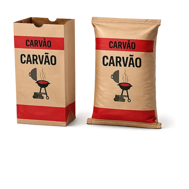 Sacos de papel kraft personalizados para embalagem de carvão